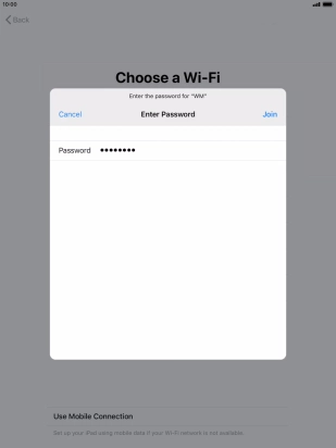 Key in the password for the Wi-Fi network and press Join. Key in the password for the Wi-Fi network and press Join.