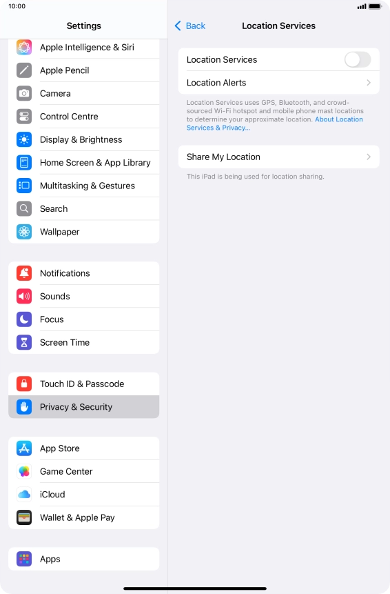 Press the indicator next to Press the indicator next to