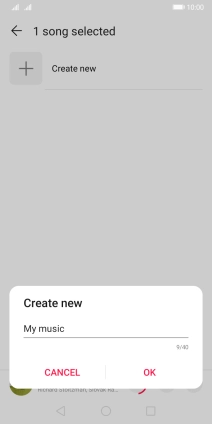Key in a name for the playlist and press OK. Key in a name for the playlist and press OK.