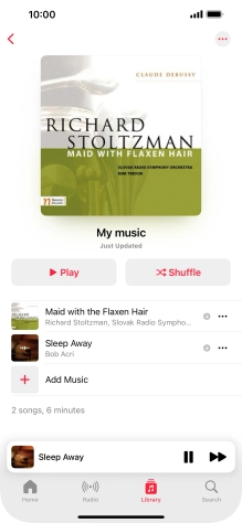 Press the song title. Press the song title.