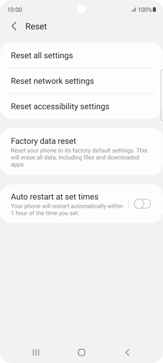 Press Factory data reset. Press Factory data reset.