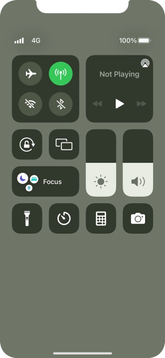 Press the flight mode icon to turn the function on or off. Press the flight mode icon to turn the function on or off.