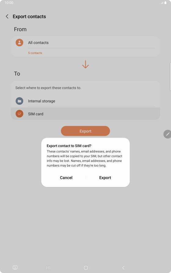 Press Export. Press Export.