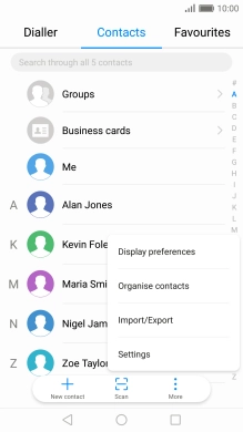 Press Import/Export. Press Import/Export.