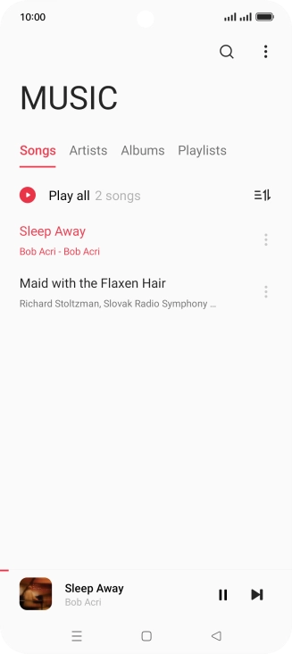 Press the song title at the bottom of the screen. Press the song title at the bottom of the screen.