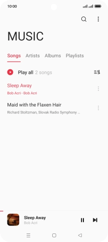 Press the song title at the bottom of the screen. Press the song title at the bottom of the screen.