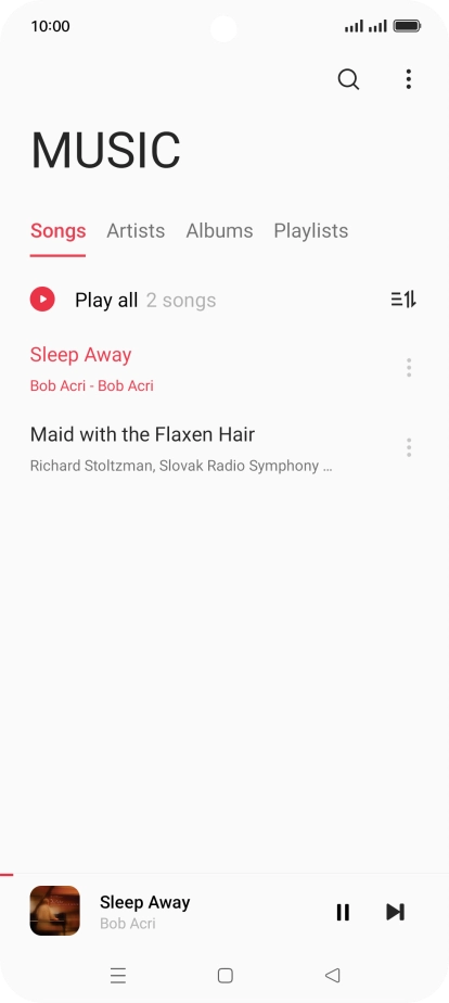 Press the song title at the bottom of the screen. Press the song title at the bottom of the screen.