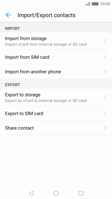 Press Import from SIM card. Press Import from SIM card.