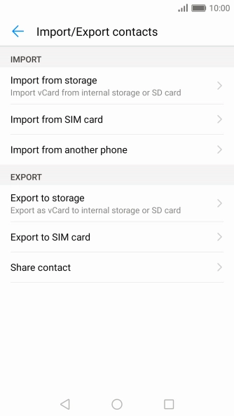 Press Import from SIM card. Press Import from SIM card.
