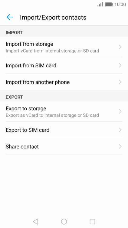 Press Import from SIM card. Press Import from SIM card.