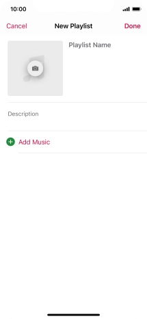 Press the text input field and key in a name for the playlist. Press the text input field and key in a name for the playlist.