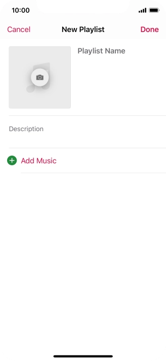 Press the text input field and key in a name for the playlist. Press the text input field and key in a name for the playlist.