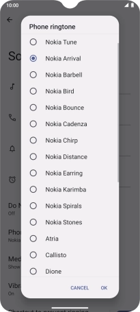 Once you've found a ring tone you like, press OK. Once you've found a ring tone you like, press OK.