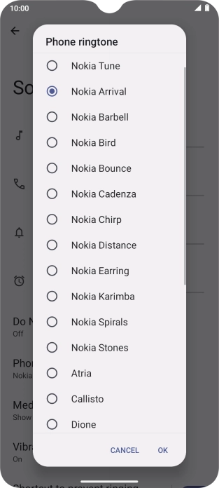 Once you've found a ring tone you like, press OK. Once you've found a ring tone you like, press OK.