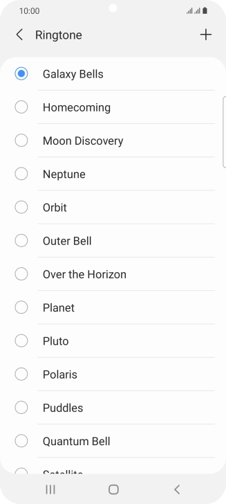 Press the add ring tone icon. Press the add ring tone icon.