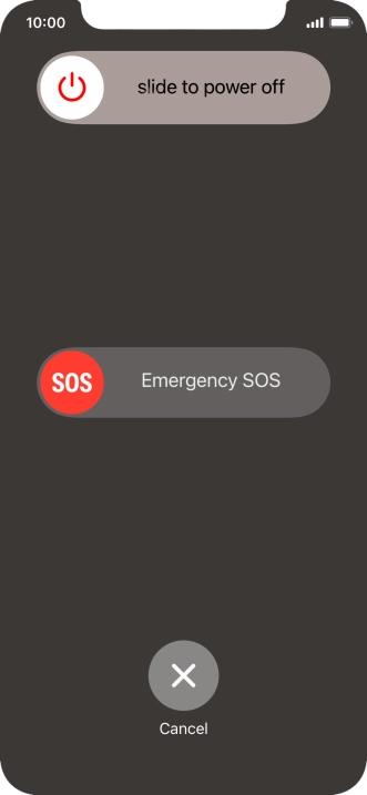 Press and drag the power off icon right. Press and drag the power off icon right.