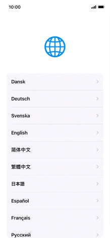 Press the required language. Press the required language.