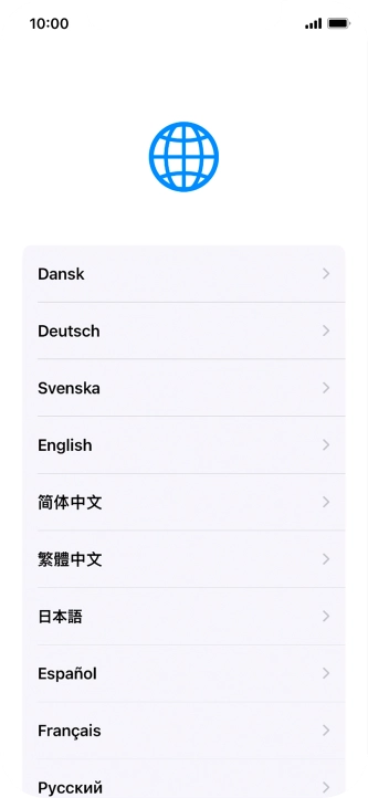 Press the required language. Press the required language.