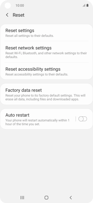 Press Factory data reset. Press Factory data reset.