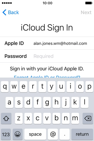 Press Required and key in the password for your Apple ID. Press Required and key in the password for your Apple ID.
