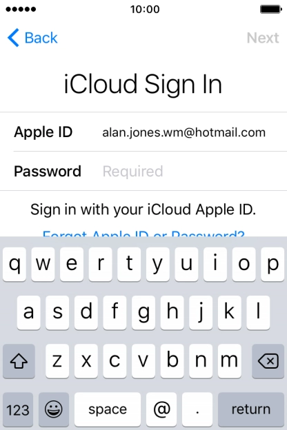 Press Required and key in the password for your Apple ID. Press Required and key in the password for your Apple ID.