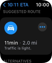 Press the required route. Press the required route.