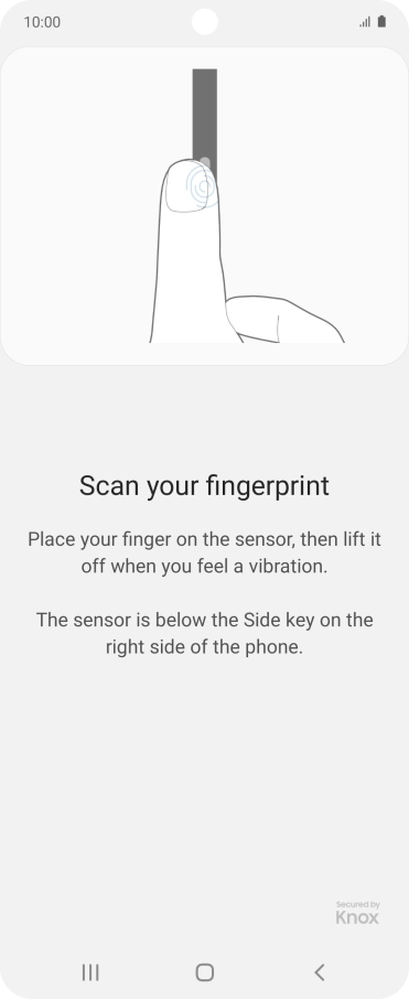 Follow the instructions on the screen to create the phone lock code using your fingerprint. Follow the instructions on the screen to create the phone lock code using your fingerprint.