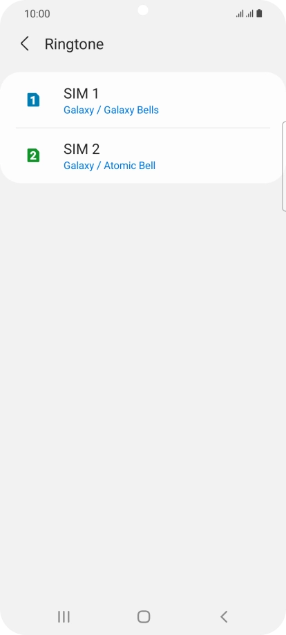 Press the name of the SIM. Press the name of the SIM.