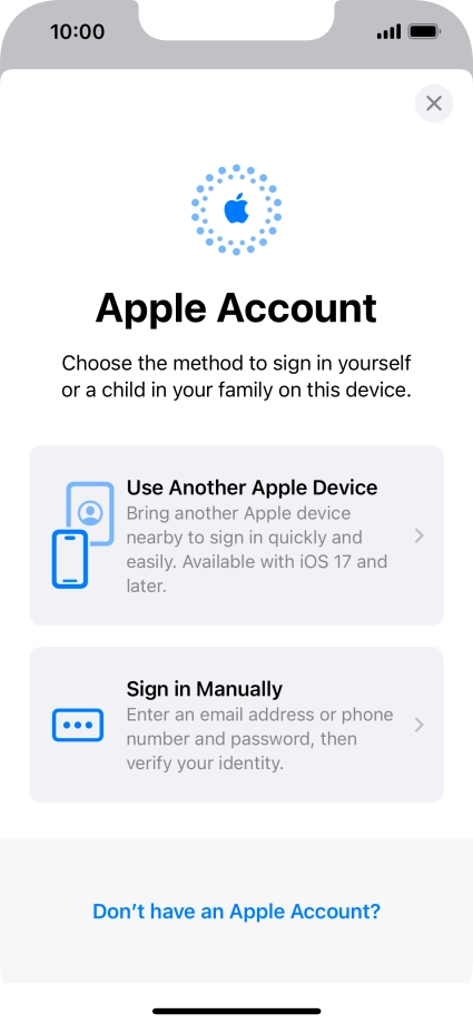 Press Sign in Manually. Press Sign in Manually.