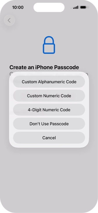 Follow the instructions on the screen to turn on use of phone lock code or press Don't Use Passcode. Follow the instructions on the screen to turn on use of phone lock code or press Don't Use Passcode.