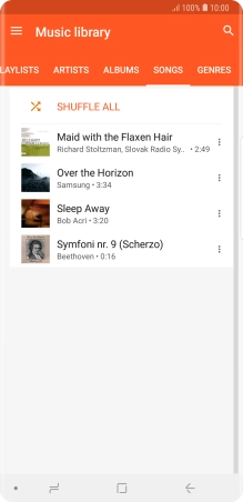 Press the required audio file. Press the required audio file.