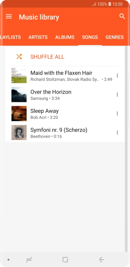 Press the required audio file. Press the required audio file.