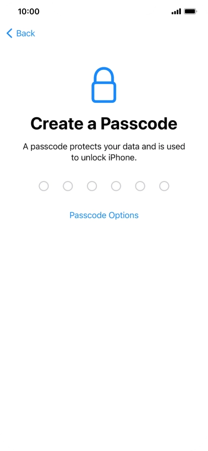 Press Passcode Options. Press Passcode Options.