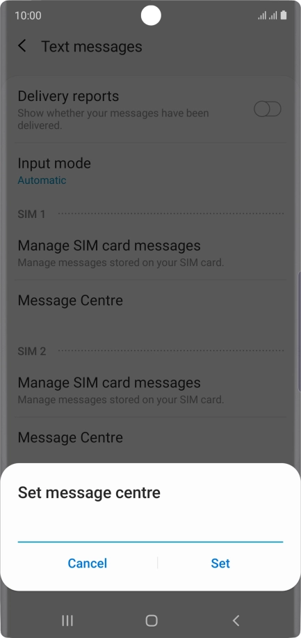 Key in +61415011501 and press Set. Key in +61415011501 and press Set.