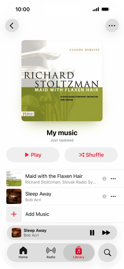 Press the song title. Press the song title.