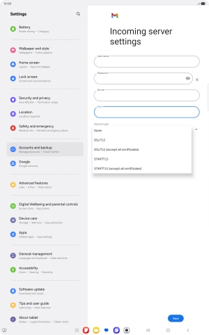 Press SSL/TLS. Press SSL/TLS.