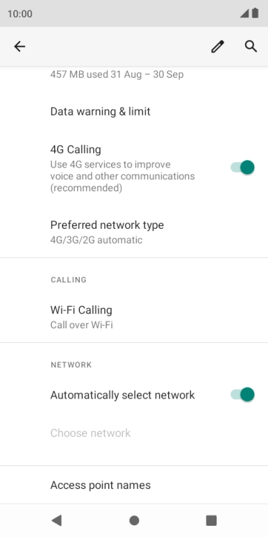 Press Access point names. Press Access point names.