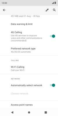 Press Access point names. Press Access point names.