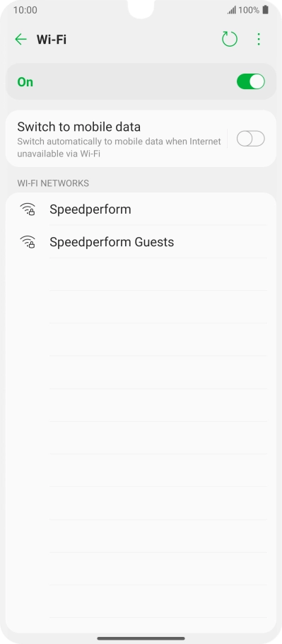 Press the required Wi-Fi network. Press the required Wi-Fi network.