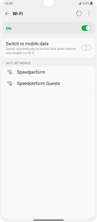 Press the required Wi-Fi network. Press the required Wi-Fi network.