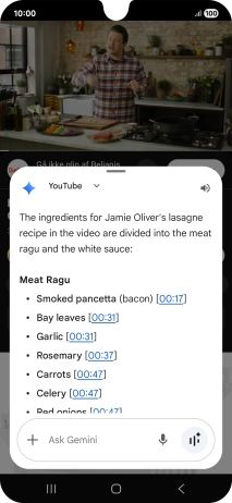 The answer from Gemini to your question is displayed. The answer from Gemini to your question is displayed.