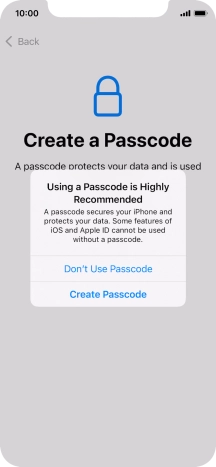 If you turn off the function, press Don't Use Passcode. If you turn off the function, press Don't Use Passcode.