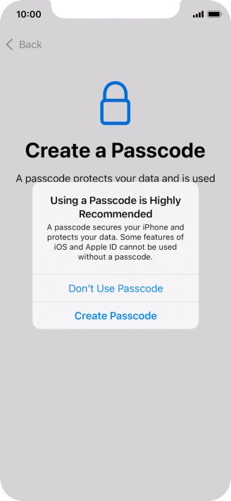 If you turn off the function, press Don't Use Passcode. If you turn off the function, press Don't Use Passcode.