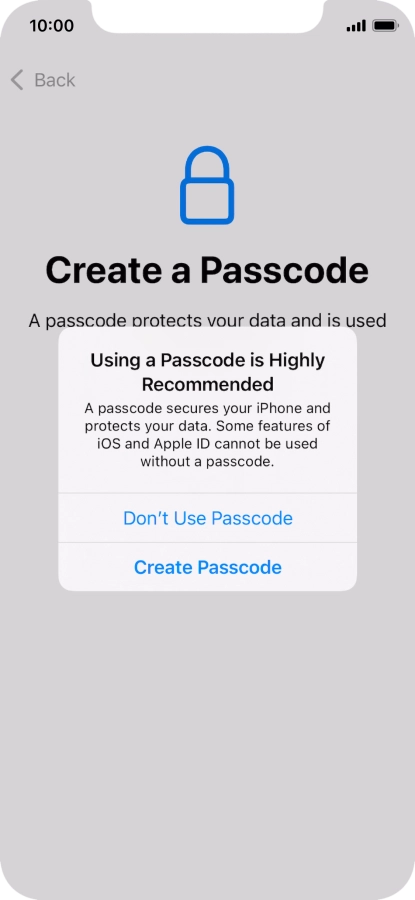 If you turn off the function, press Don't Use Passcode. If you turn off the function, press Don't Use Passcode.