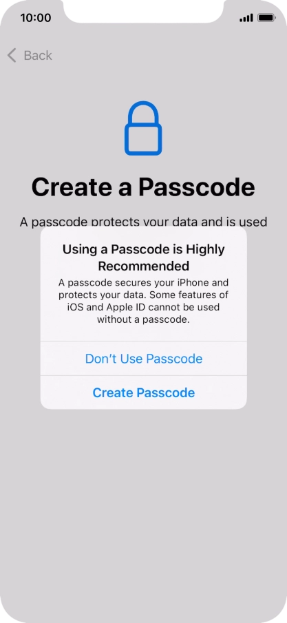 If you turn off the function, press Don't Use Passcode. If you turn off the function, press Don't Use Passcode.