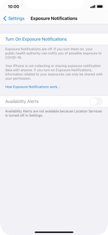 Press Turn On Exposure Notifications. Press Turn On Exposure Notifications.
