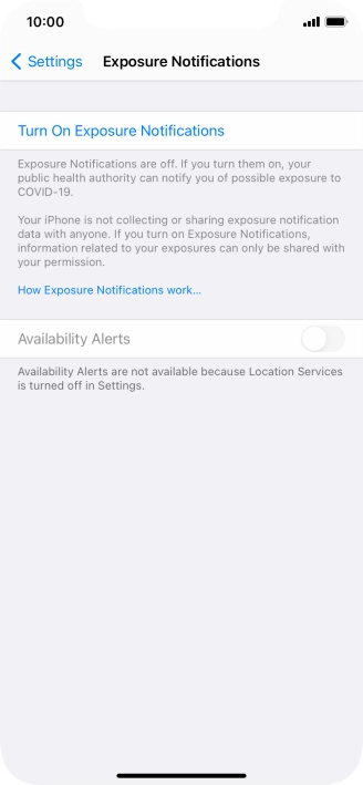 Press Turn On Exposure Notifications. Press Turn On Exposure Notifications.