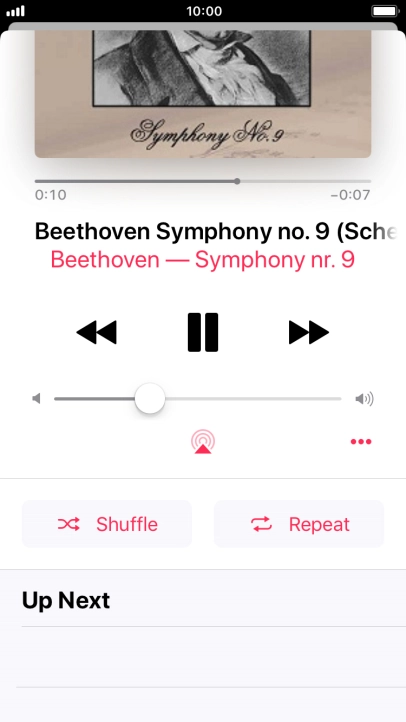 Press Shuffle to turn the function on or off. Press Shuffle to turn the function on or off.