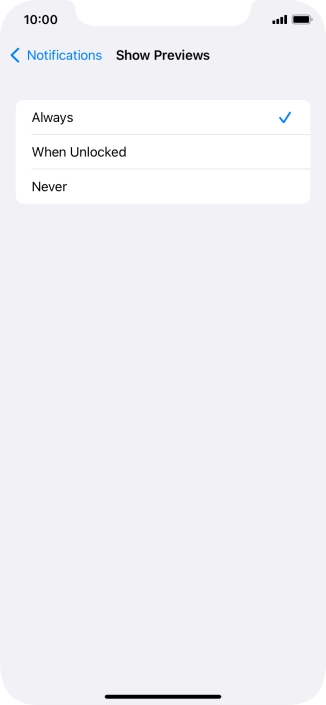 To select notification preview on the lock screen, press Always. To select notification preview on the lock screen, press Always.