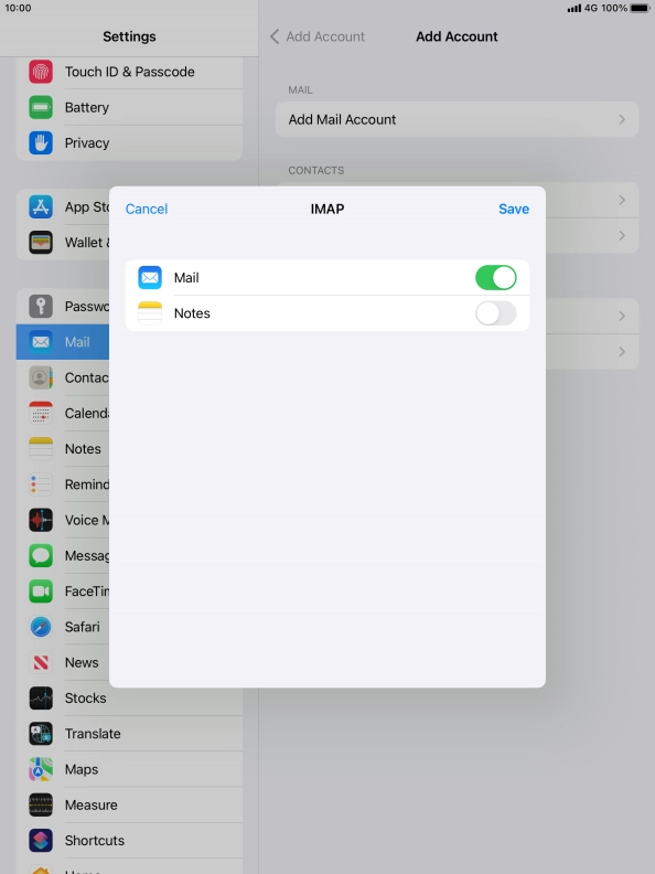 Press Save. Your email account has now been set up. To select more settings for incoming and outgoing server, proceed with the following steps. Press Save. Your email account has now been set up. To select more settings for incoming and outgoing server, proceed with the following steps.
